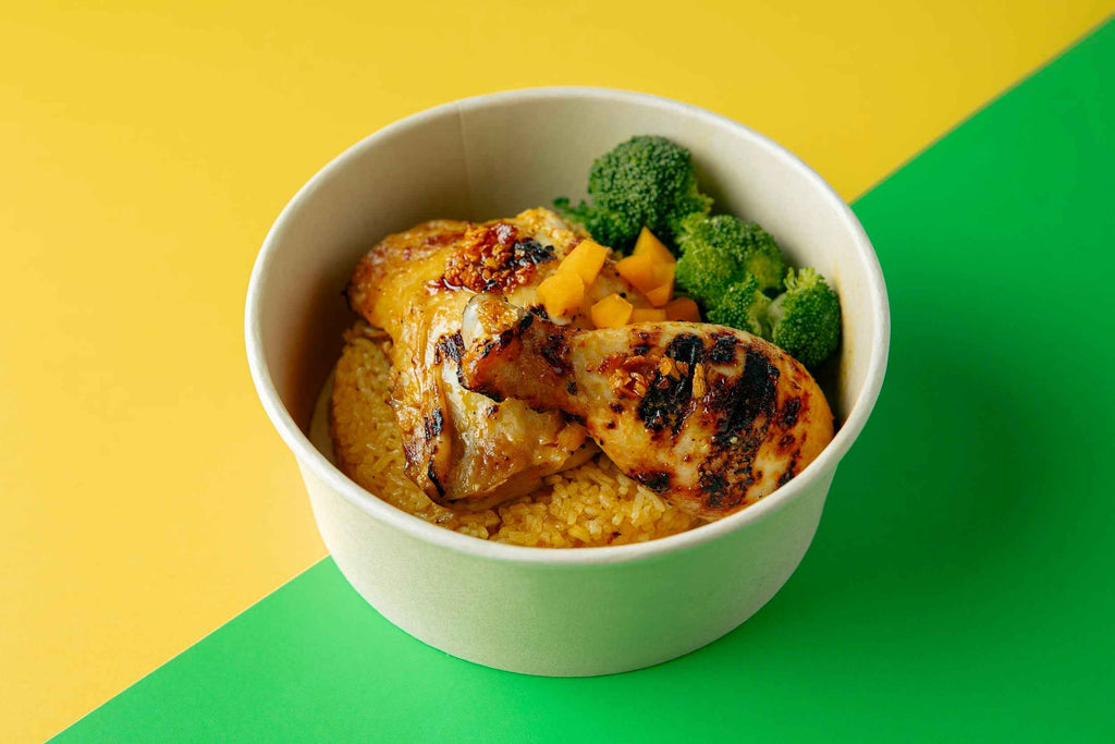 CHICKEN/PORC BBQ BOWL